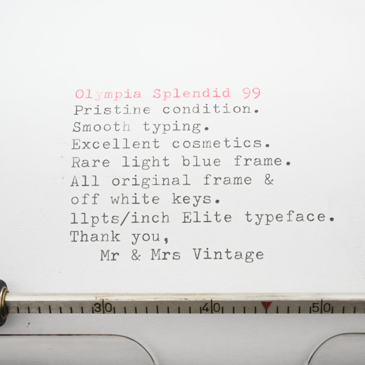 Olympia Splendid 99 Typewriter | Light Duck Blue Finish | New Ribbon ...