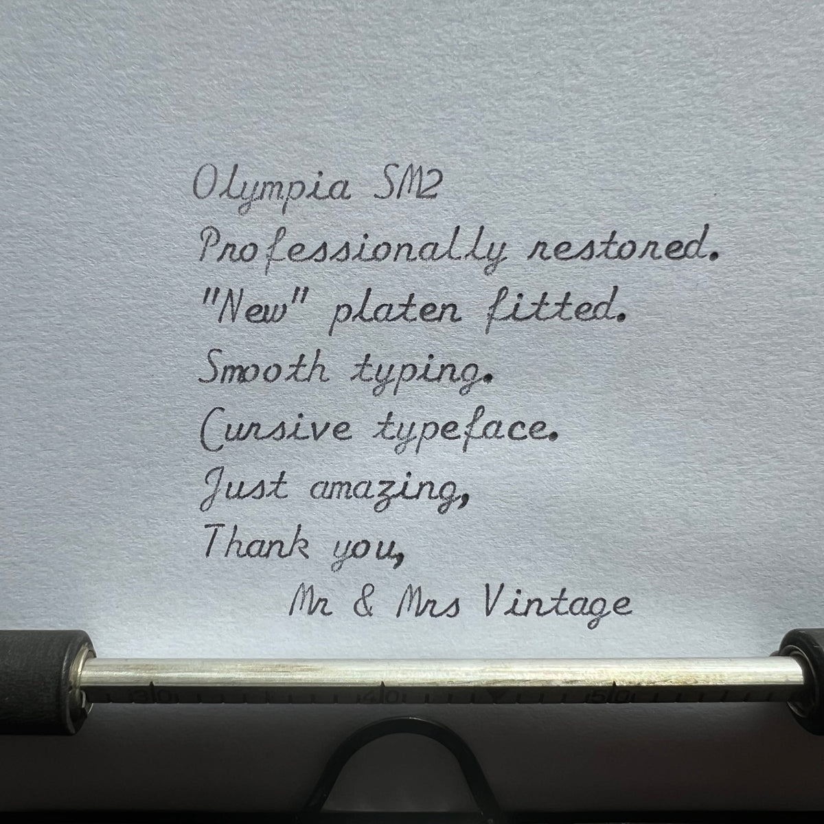 Olympia SM2 Typewriter cursive script typeface UK & WORLDWIDE SHIPPING ...