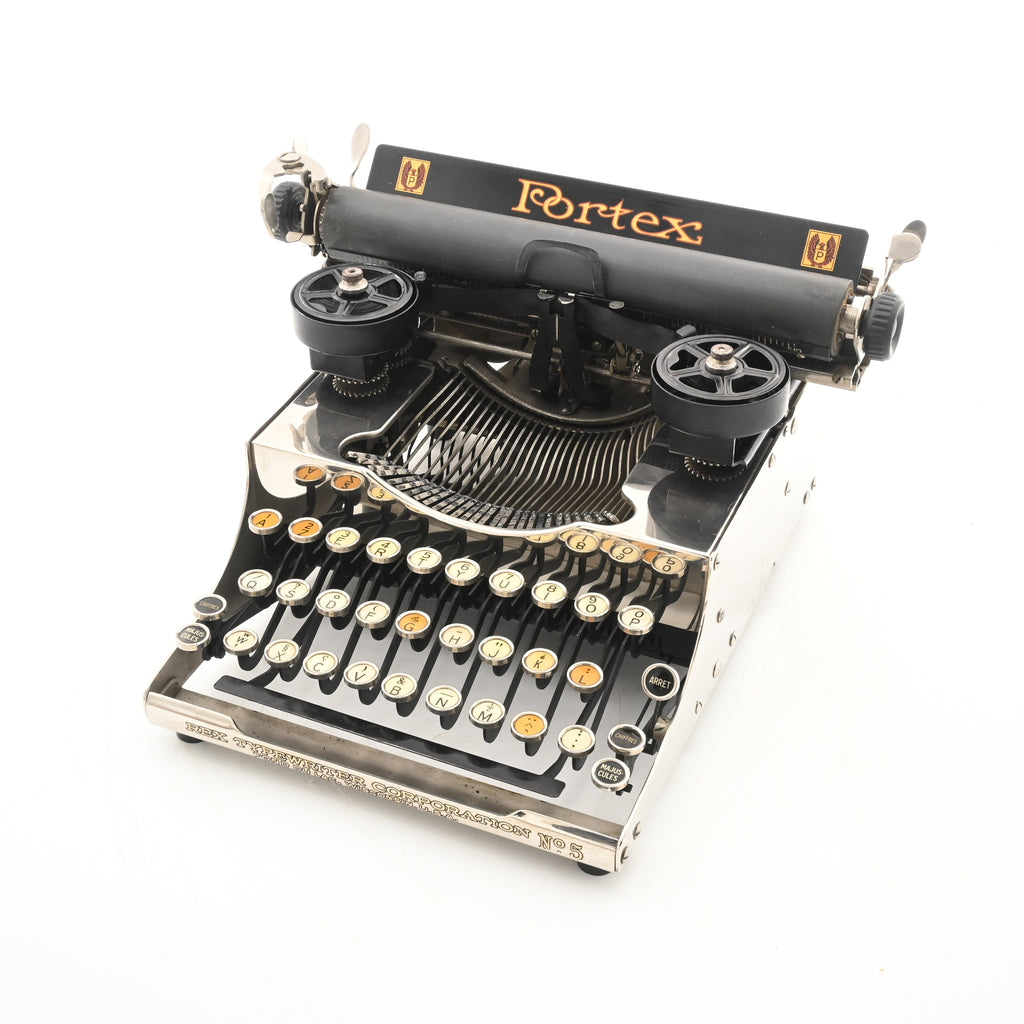 Rare Nickle plated Portex #5 typewriter ( The REX) – Mr & Mrs