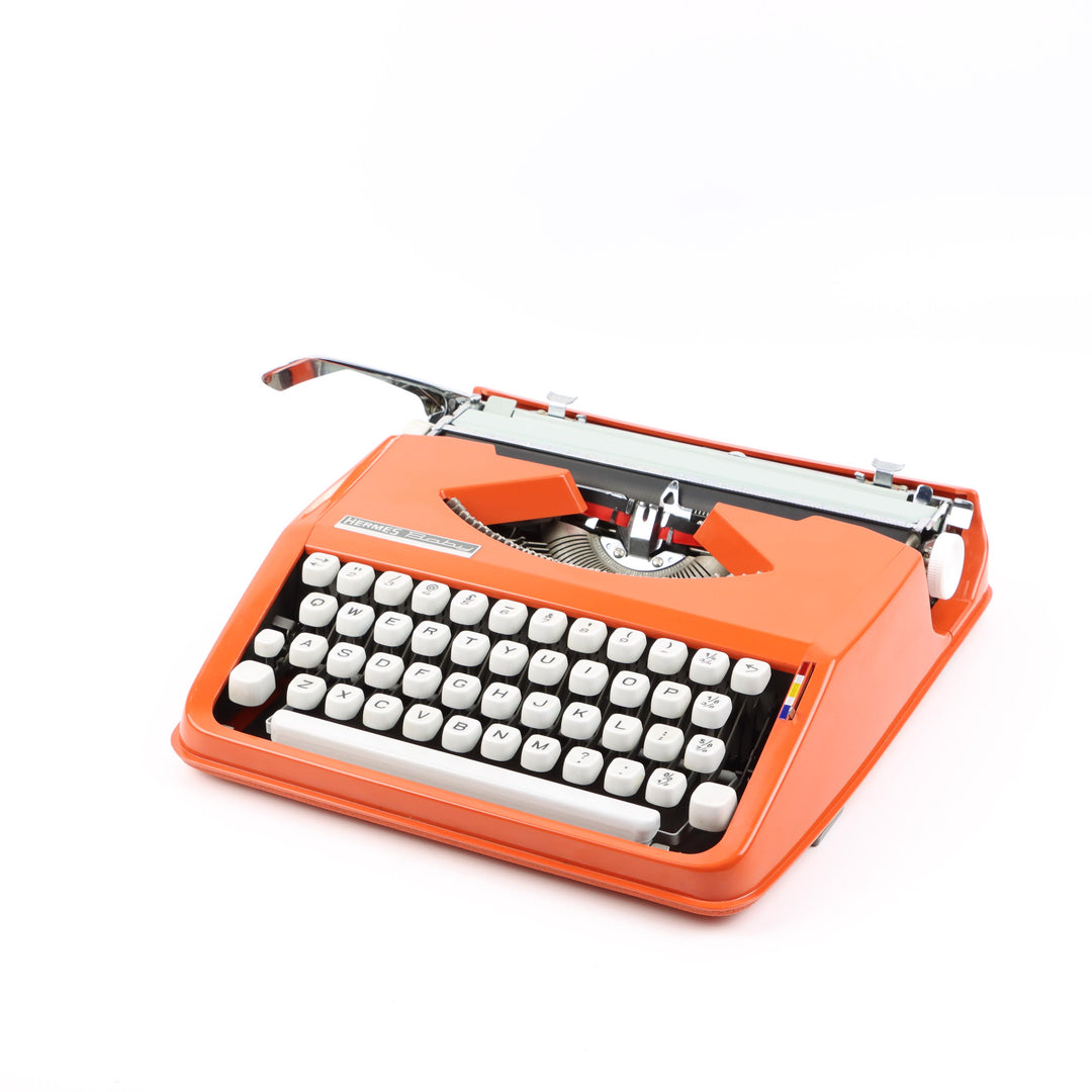 HERMES BABY タイプライター オレンジ　ヴィンテージ　動作品 Hermes Baby Typewriter - New Ribbon - UK & WORLDWIDE SHIPPING – Mr