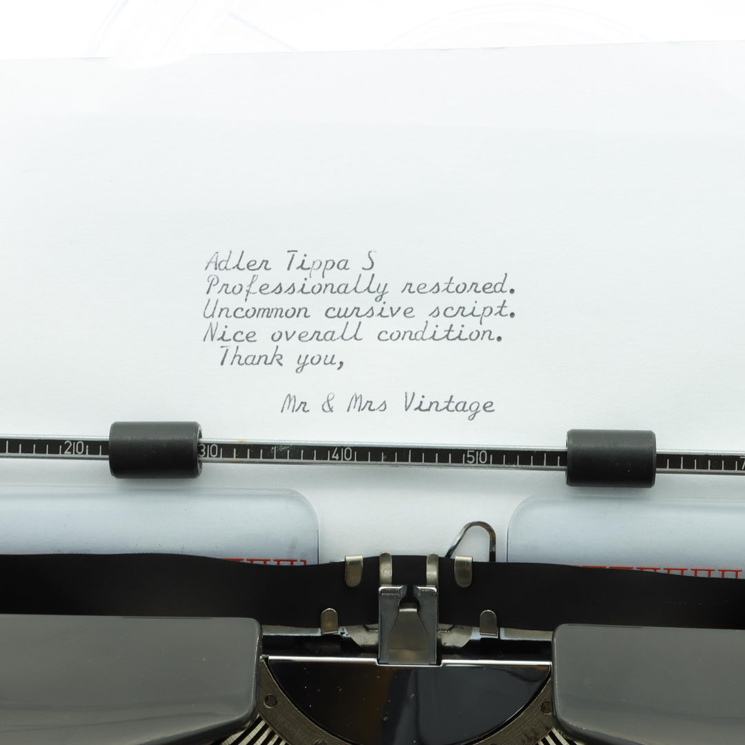"Cursive" Adler Tippa S Typewriter – Mr & Mrs Vintage Typewriters ltd